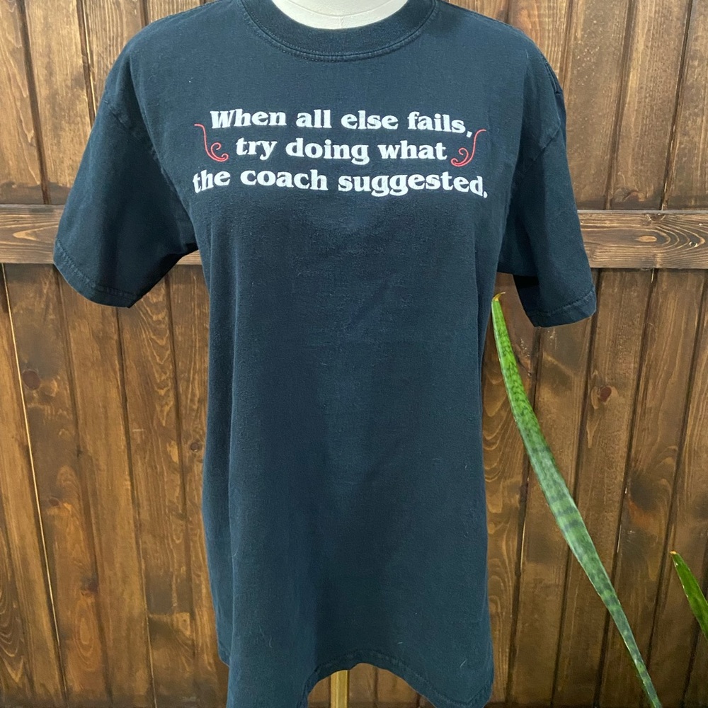 Vintage Y2K Coach Quote T-Shirt | 10:10 Sportswear | M | Funny Gym